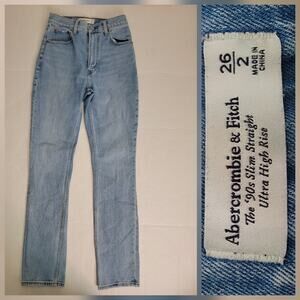 Abercrombie & Fitch Jeans Womens SZ 26 The 90's Slim Straight Ultra High Rise
